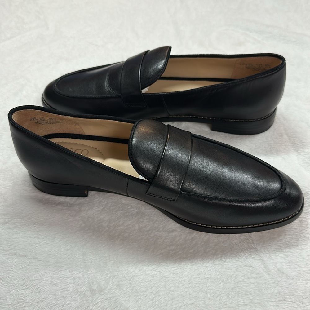 Franco Sarto L-Hudley Black Leather Slip-on Loafers NWOT 8.5M - Picture 7 of 8
